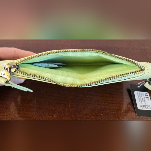 Joy Susan Chloe Zip Around Wristlet and Wallet - Lemons on Lime Plaid NWT - Picture 3 of 6